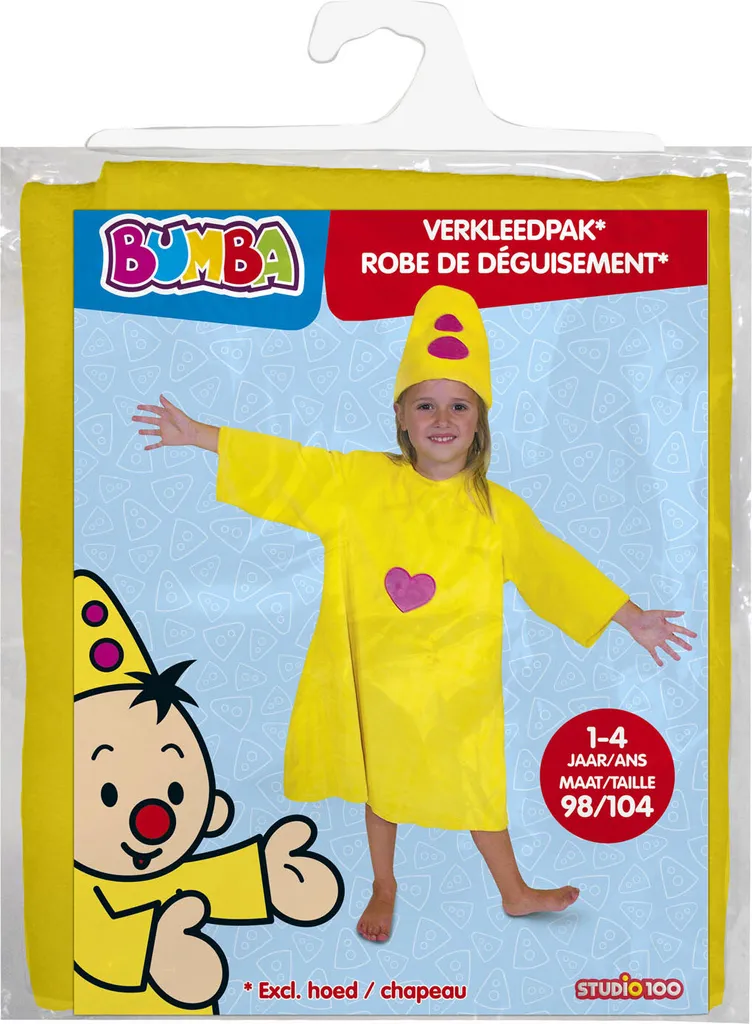 Combinaison Bumba Jaune pour Enfant avec Son Petit Chapeau Rigolo
