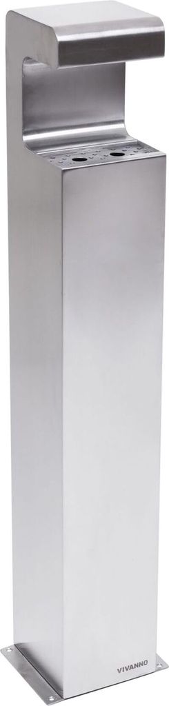 VIVANNO Standascher Edelstahl FUMIX Rechteckig, Edelstahl gebürstet gebürstet - 17x16x96 cm
