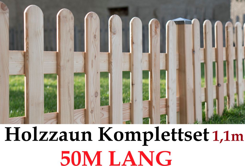 Gartenzaun 110cm x 50m Sibirische Lärche Muster Zaun-Set