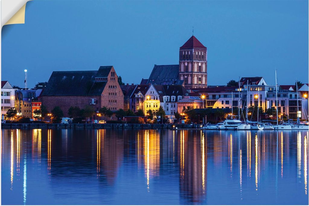 ARTland Wandbild, selbstklebend Blick über Warnow auf Rostock II Größe: 90x60 cm