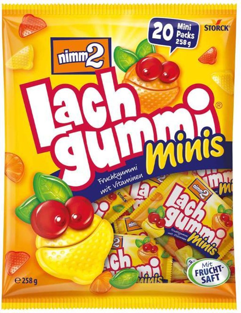 Storck nimm2 Lachgummi Minis Fruchtgummi 20 Tüten Packung Produktbild 
