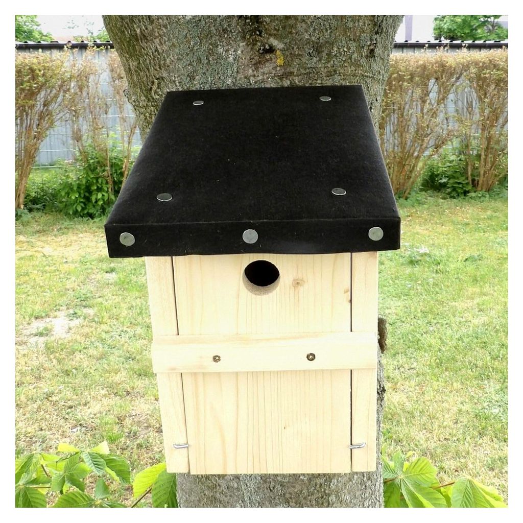 Nistkasten für Blaumeisen, 26 mm, montiert, L: 15,50 cm, B: 15,50 cm, H: 33,00 cm