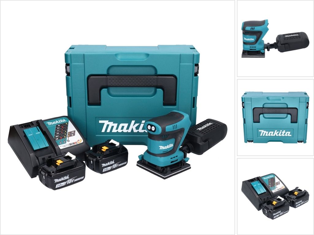 Makita DBO 480 RFJ Akku Schwingschleifer 18 V 112 x 102 mm Produktbild 