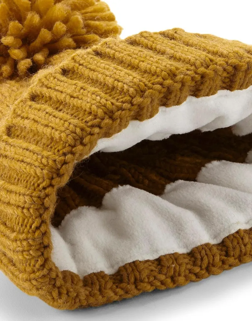 Berretto Invernale Beechfield B480 Navy | Maglia Termica a Trecce - 5