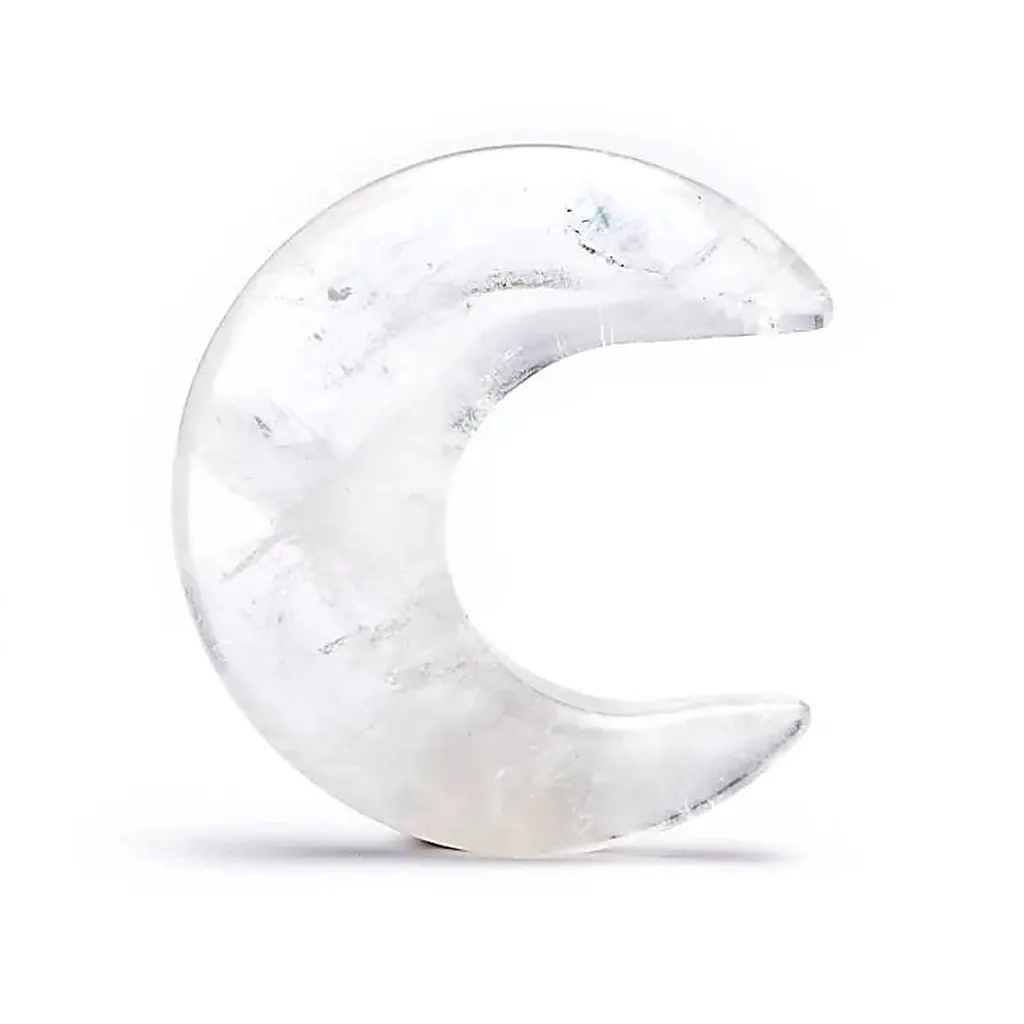 Cristal de roche en lune 4 cm - Lot de 2 pour purifier vos énergies