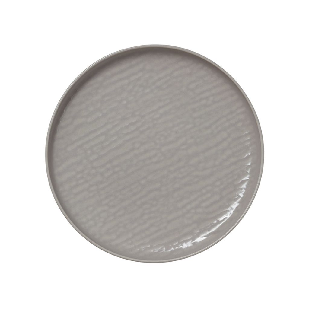 6x Flache Teller 19 cm NOVA Cloud / hellgrau Porzellan