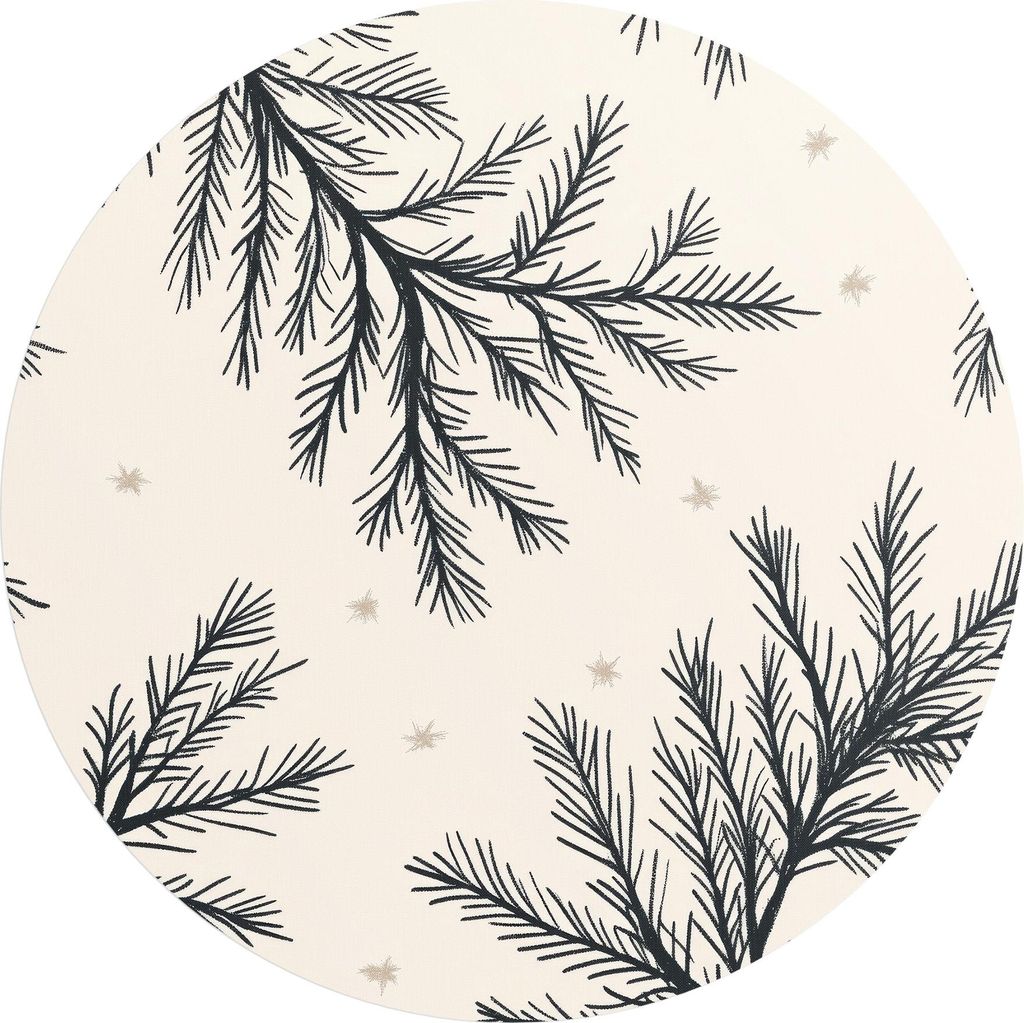 DEQORI Fototapete rund Ø 100 cm 'Ein Tannentanz' Wand Tapete Leinwand Sticker