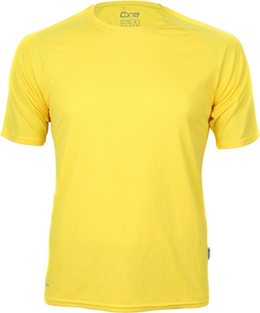 CONA SPORTS CS01 | Herren Sport T-Shirt Rainbow + - - Farbe: Sun Yellow - Größe: S