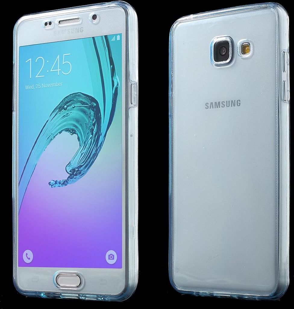 Crystal Case Hülle für Samsung Galaxy A3 2016 Blau Rahmen Full Body