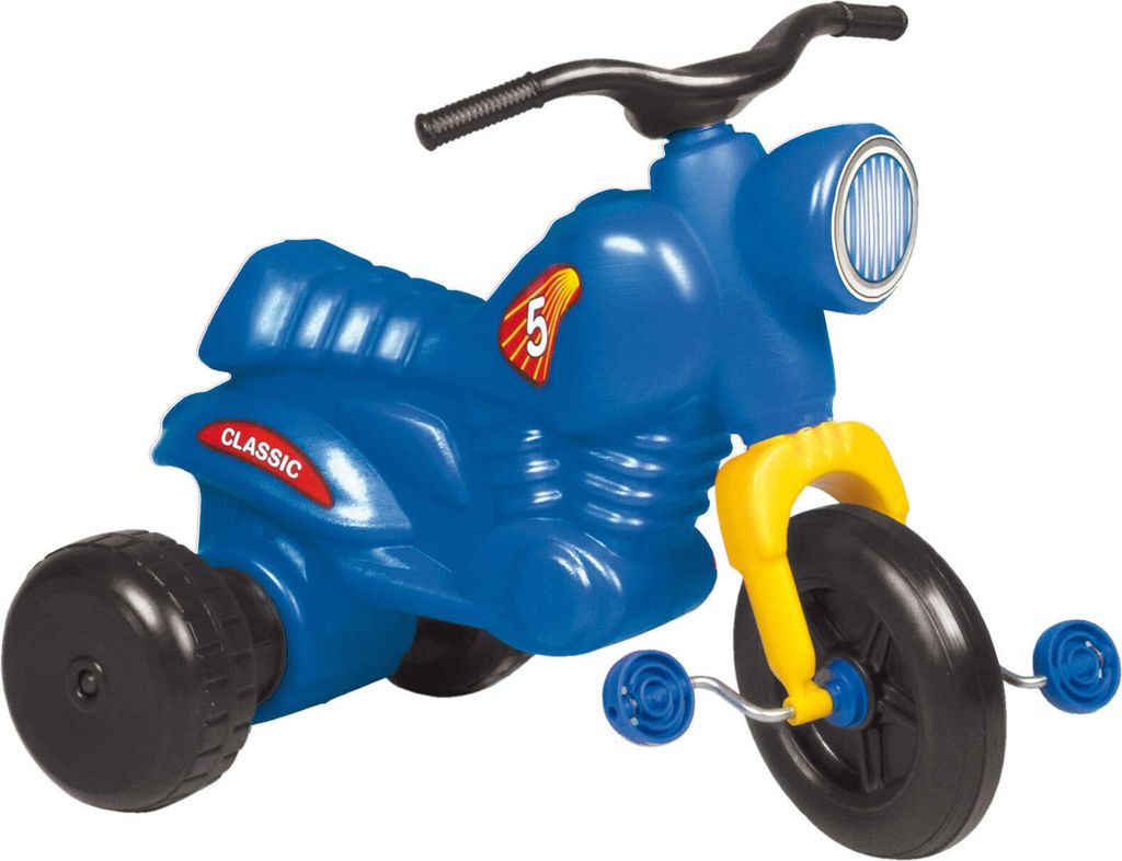 Dreirad Trike Kinder Pedal Tretfahrzeug Motorrad Classic 5 Tricikli blau +3J