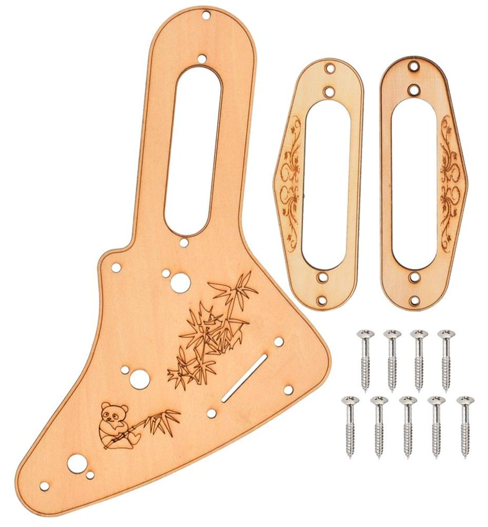 Gitarrenschutzbügel-Tonabnehmerrahmen-Set aus Ahorn, geschnitzt, für E-Gitarre, Musikinstrumentenzubehör
