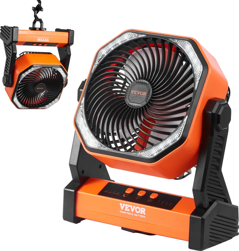Ventilateur Sans Fil VEVOR 20000 mAh : Fini la Chaleur en Camping et Pêche
