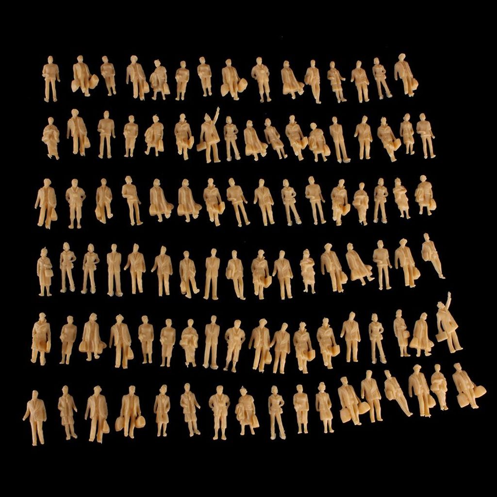 Modellfiguren 1:87 | unbemalte H0 Figuren (100 Stück) Produktbild 