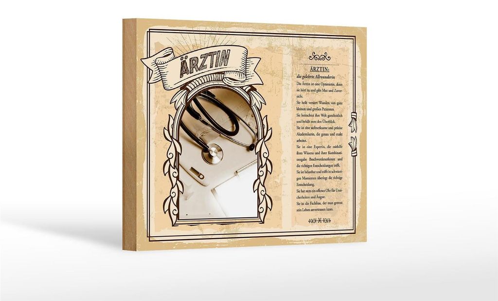 Holzschild Berufe 18x12 cm Ärztin Expertin Mut Zuversicht
