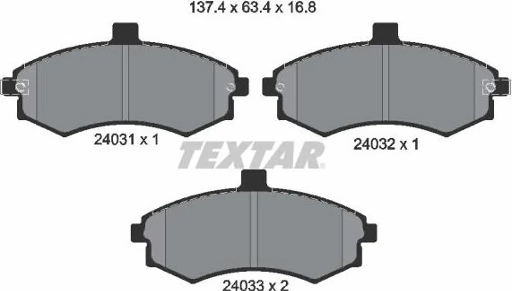TEXTAR 2403101 Plaquettes de frein OE 5810117A10 pour Matrix et Elantra
