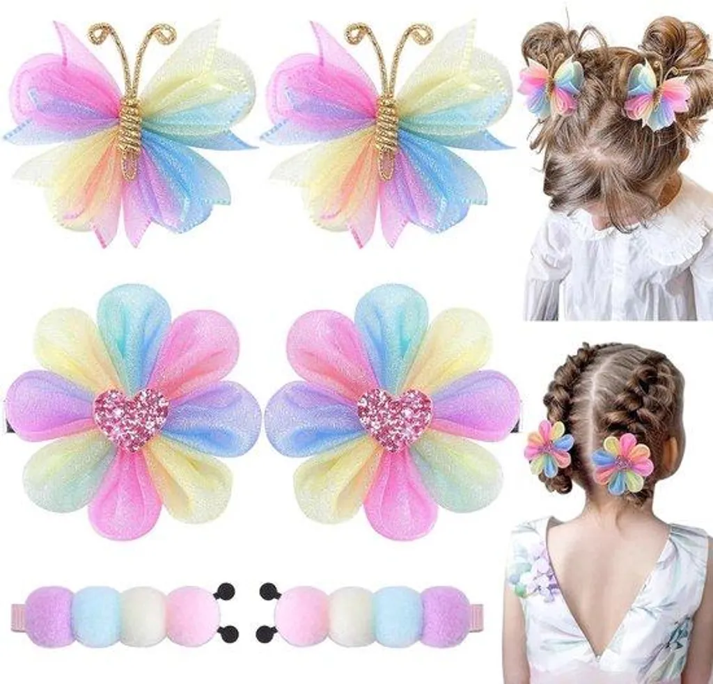 Barrettes Filles Douces - Ne tirent pas les cheveux - Pack de 6