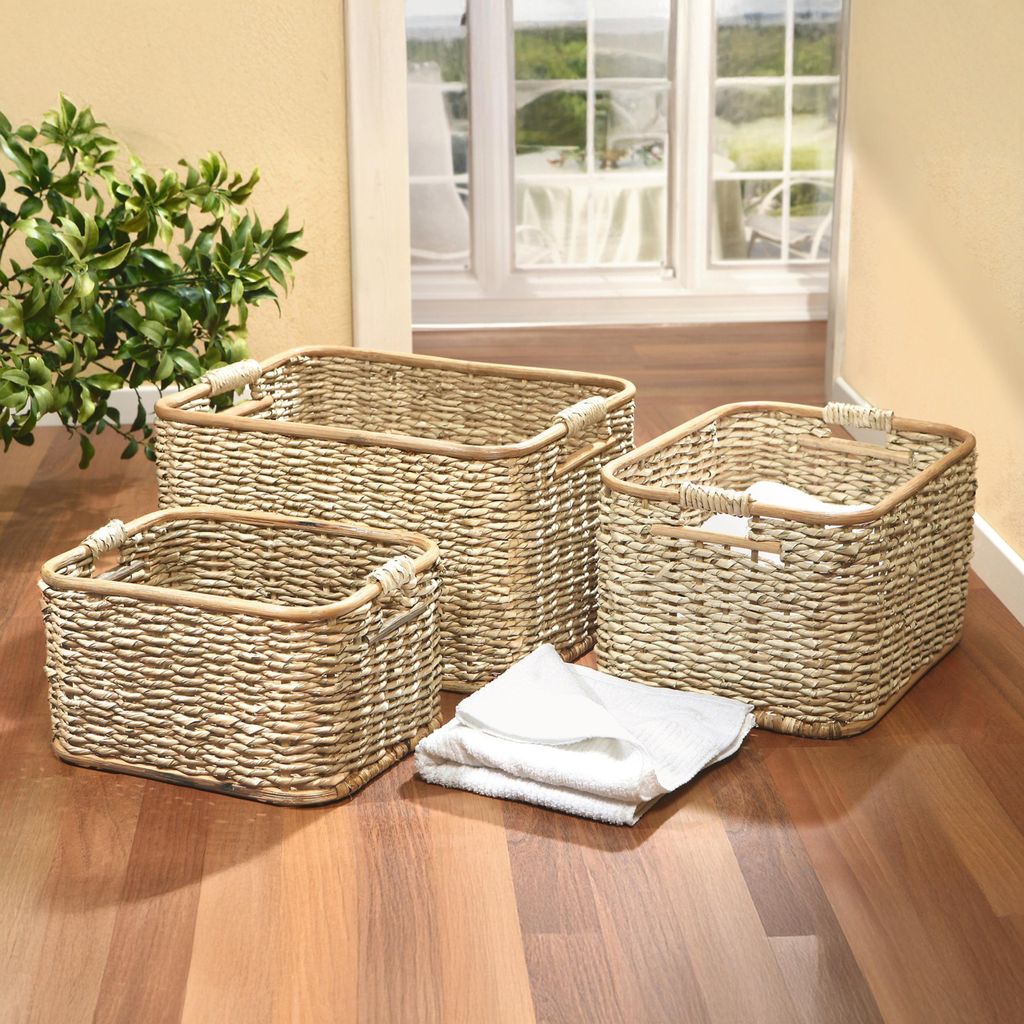 Aufbewahrungskorb Rattan 40x30x23cm – Regalkorb Dekokörbe