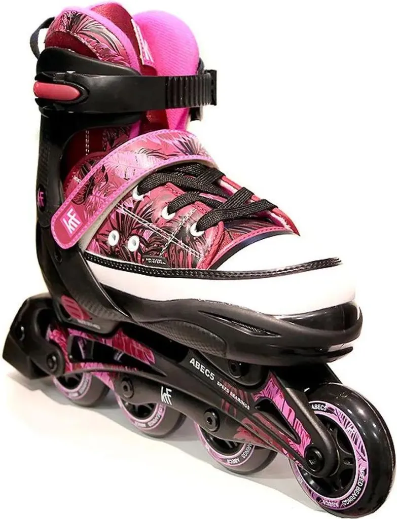 Rollers Krf Jungle Noir Rose : confort et stabilité pour enfant 33-36
