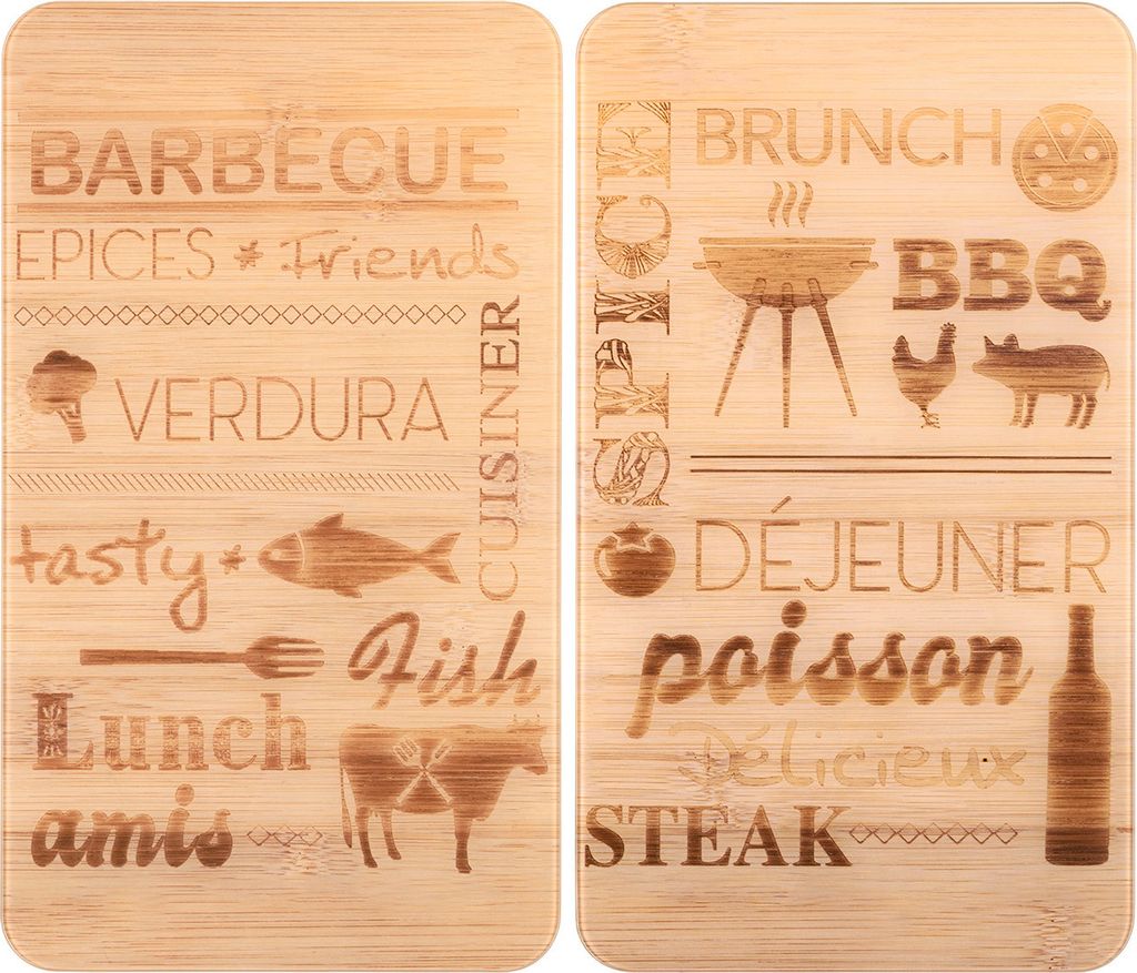 WENKO Abdeckplatten Universal Mod. Barbecue 2er Set Herdabdeckung für alle Herdarten aus gehärtetem Glas ideal zum Schutz Maße 30 x 52 cm mehrfa...