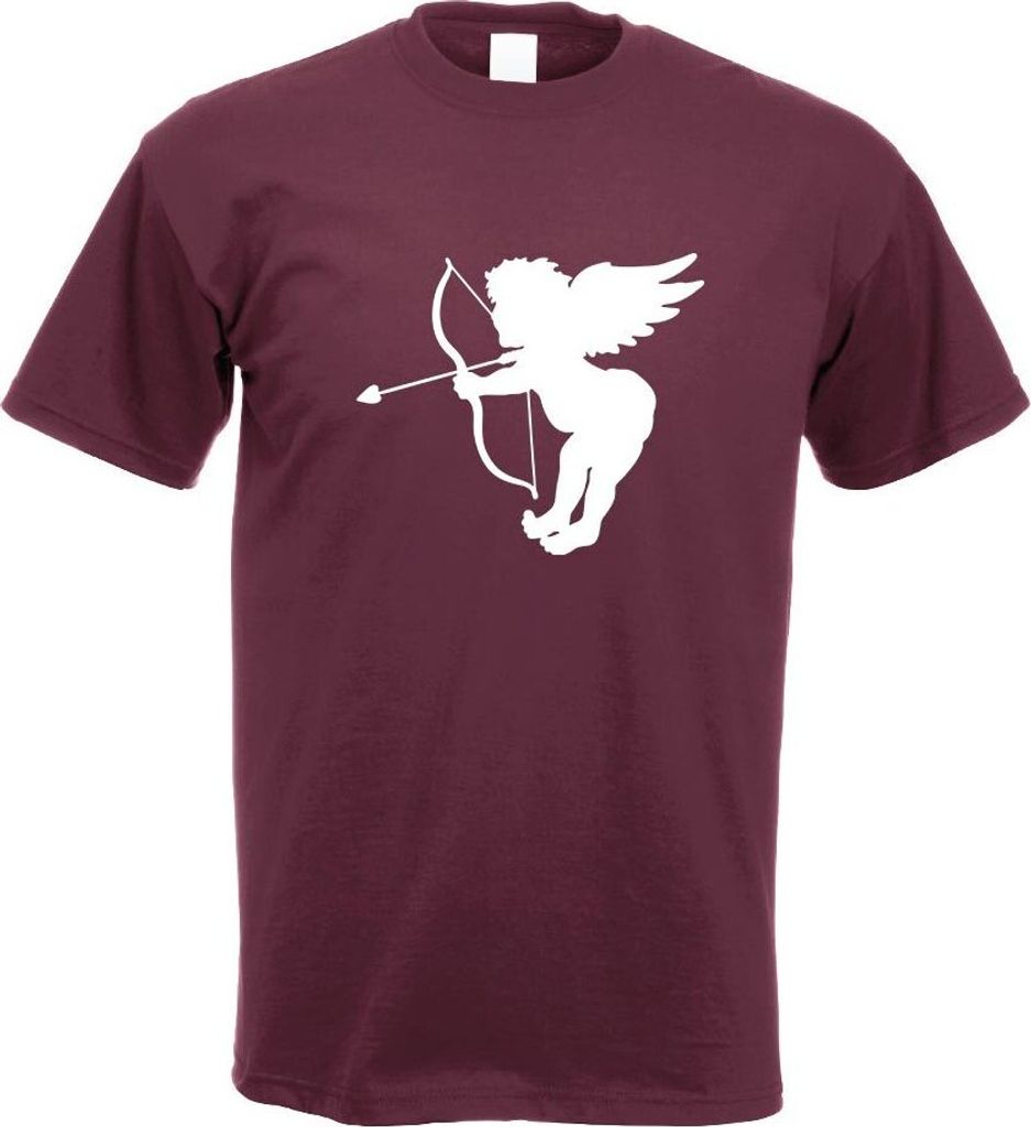 Kiwistar - T-Shirt - Burgund - Engel - Liebesengel - Amor Motiv Bedruckt Funshirt Design Print - mit Motiv Bedruckt - Funshirt Design - Sport - Fre...