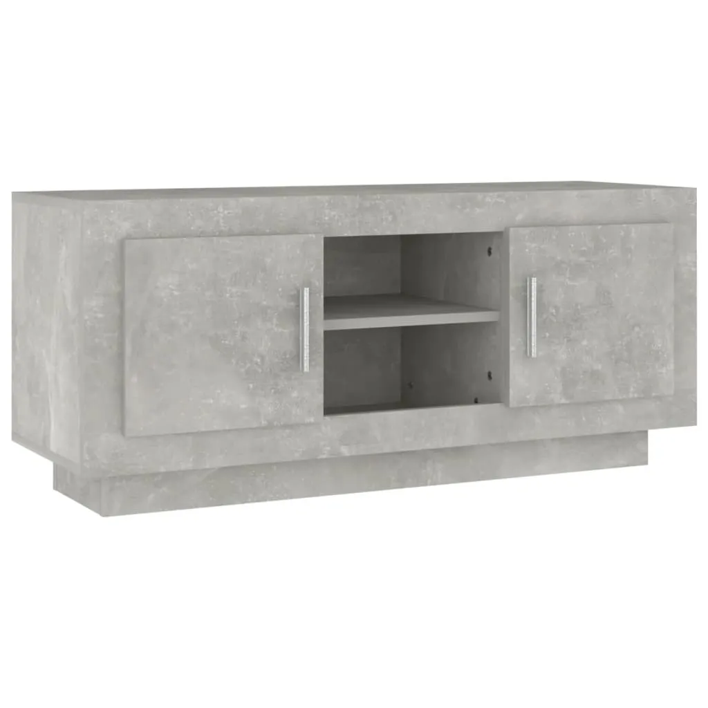 Meuble TV Gris Béton 102 cm : Solution Gain de Place et Design Moderne
