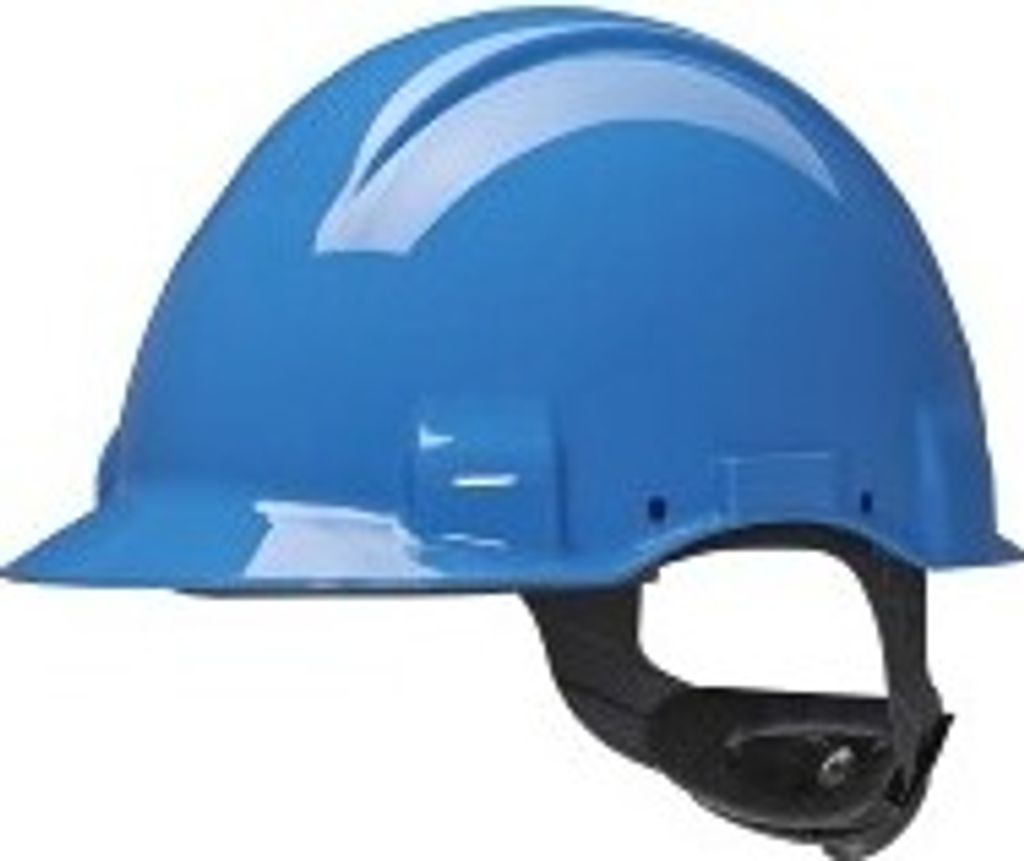 3M Schutzhelm, Uvicator, Pinlock-Verschluss, nicht belüftet, dielektrisch 440 V, Kunststoffschweißband, Blau, G3001CUV-BB