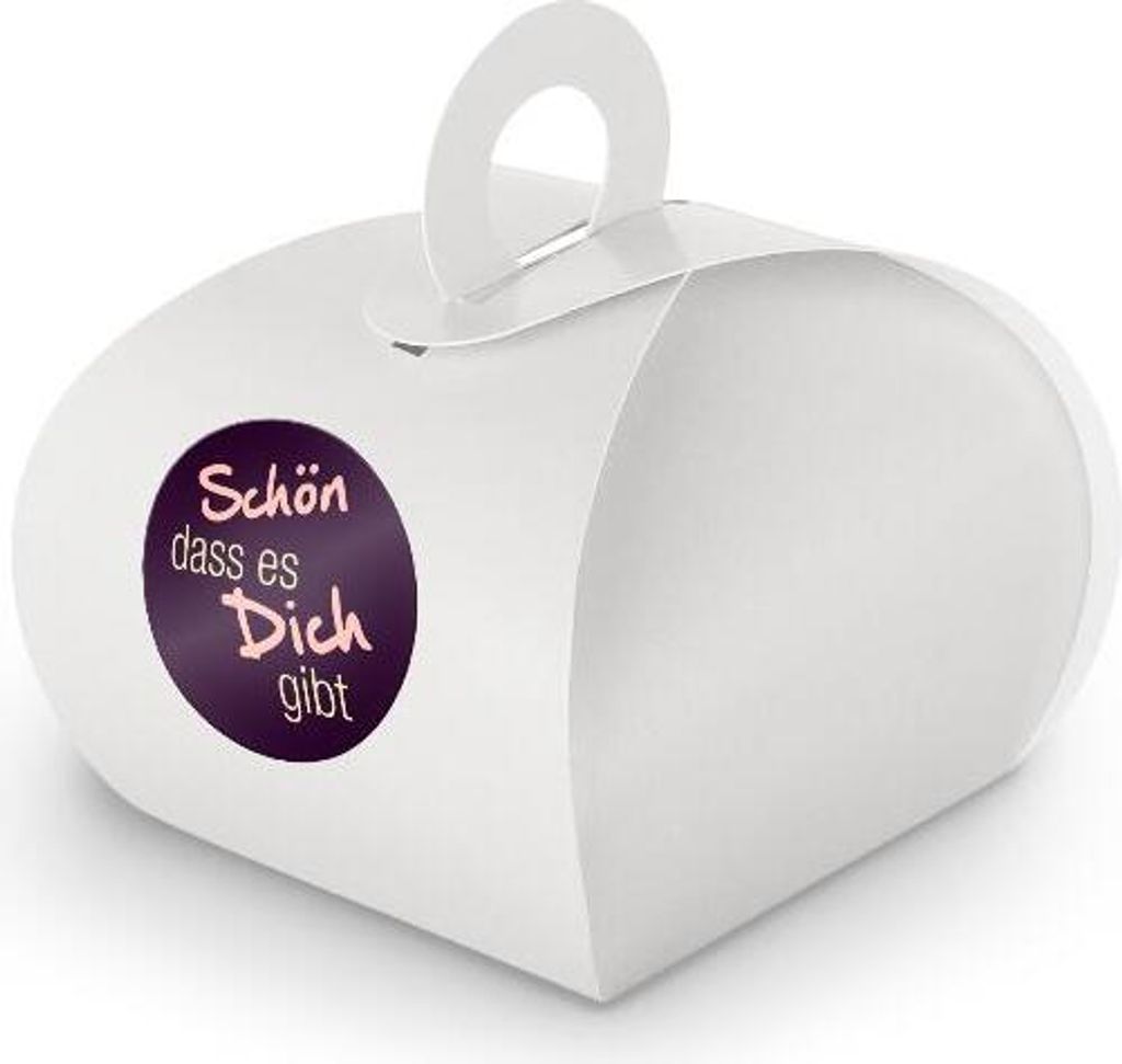 SET Schön dass es dich gibt (Motiv7) 24xGeschenkschachtel mit Griff weiß + Stick
