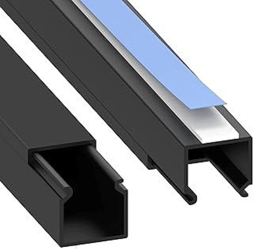 Habengut | Mini Kabelkanal Schwarz 15x15 mm – Flacher, Selbstklebender TV Kabelkanal für Wand & Gaming-Setup, ohne Bohren, 2X 1?m – Kabel vers...