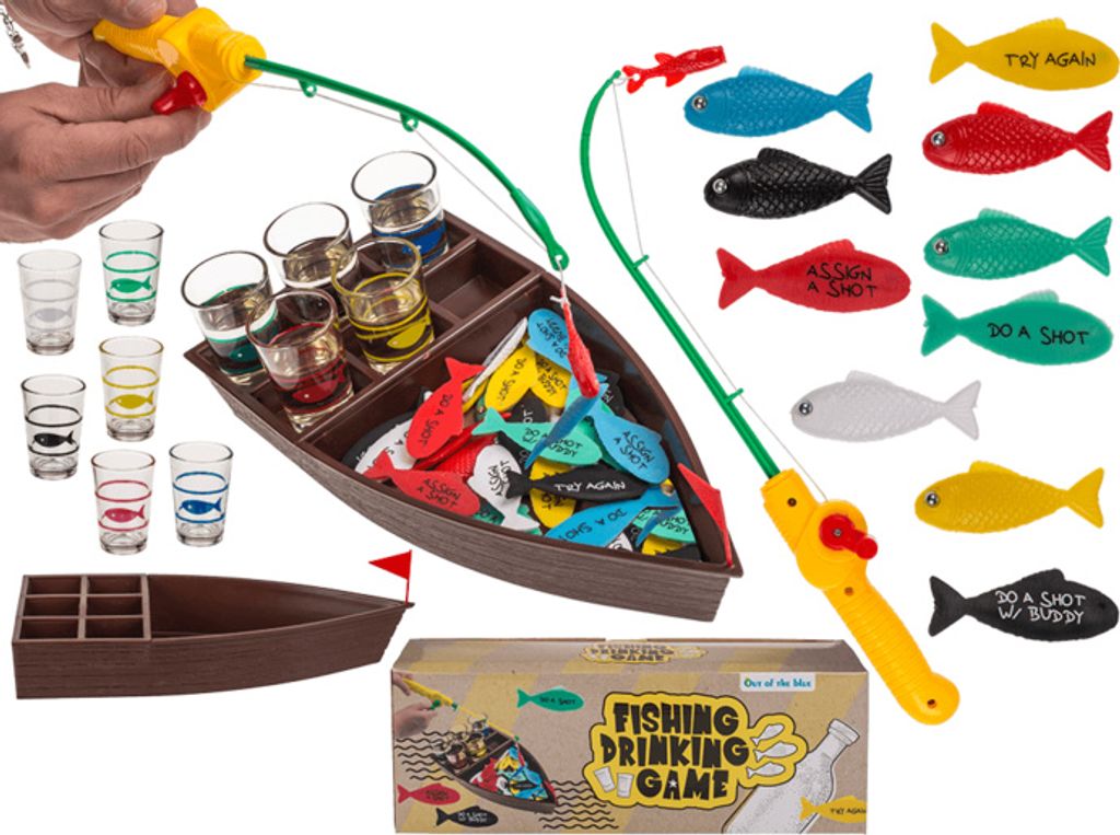 OOTB Trinkspiel Fische angeln mit 4 Shootergläsern Produktbild 