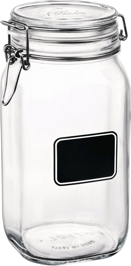 Bormioli Rocco Drahtbügelglas mit Ettikettenfeld, Glas, Durchsichtig, L