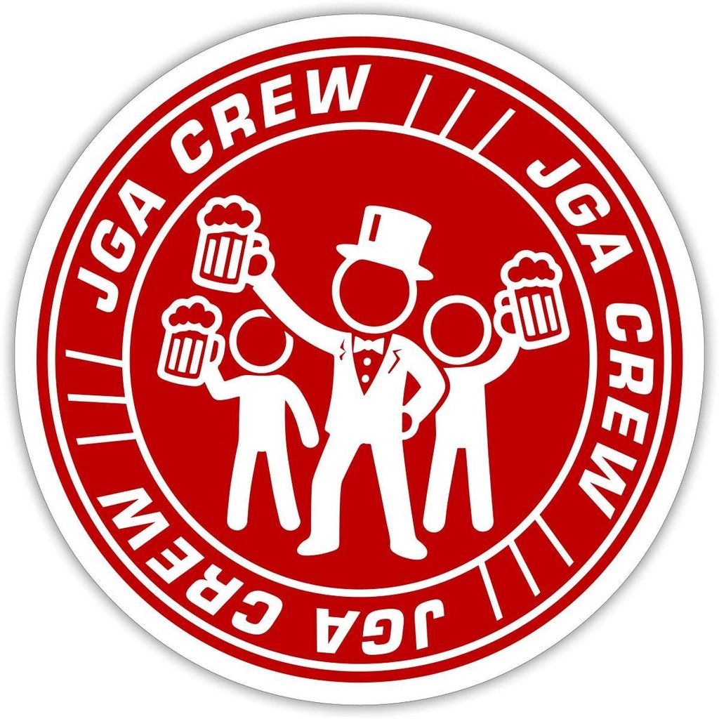 Spreadshirt JGA Männer | JGA Crew Sticker Aufkleber, 10 x 10 cm, Mattweiß