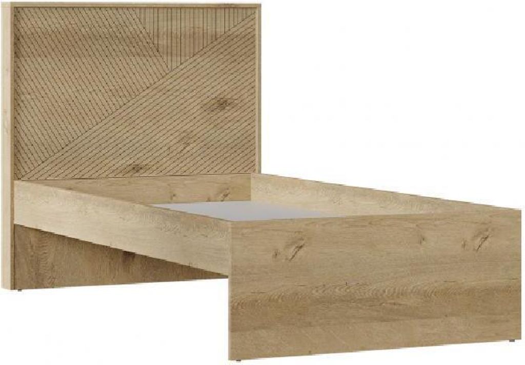 Bett ohne Rost in Eicheoptik