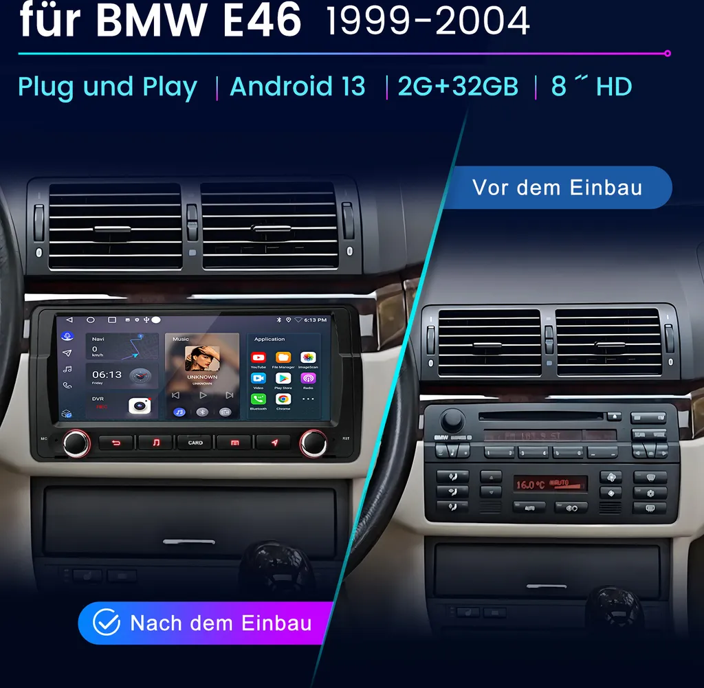 Navigatore BMW E46 Android 8 Pollici | CarPlay e Bluetooth 5.0 - 3