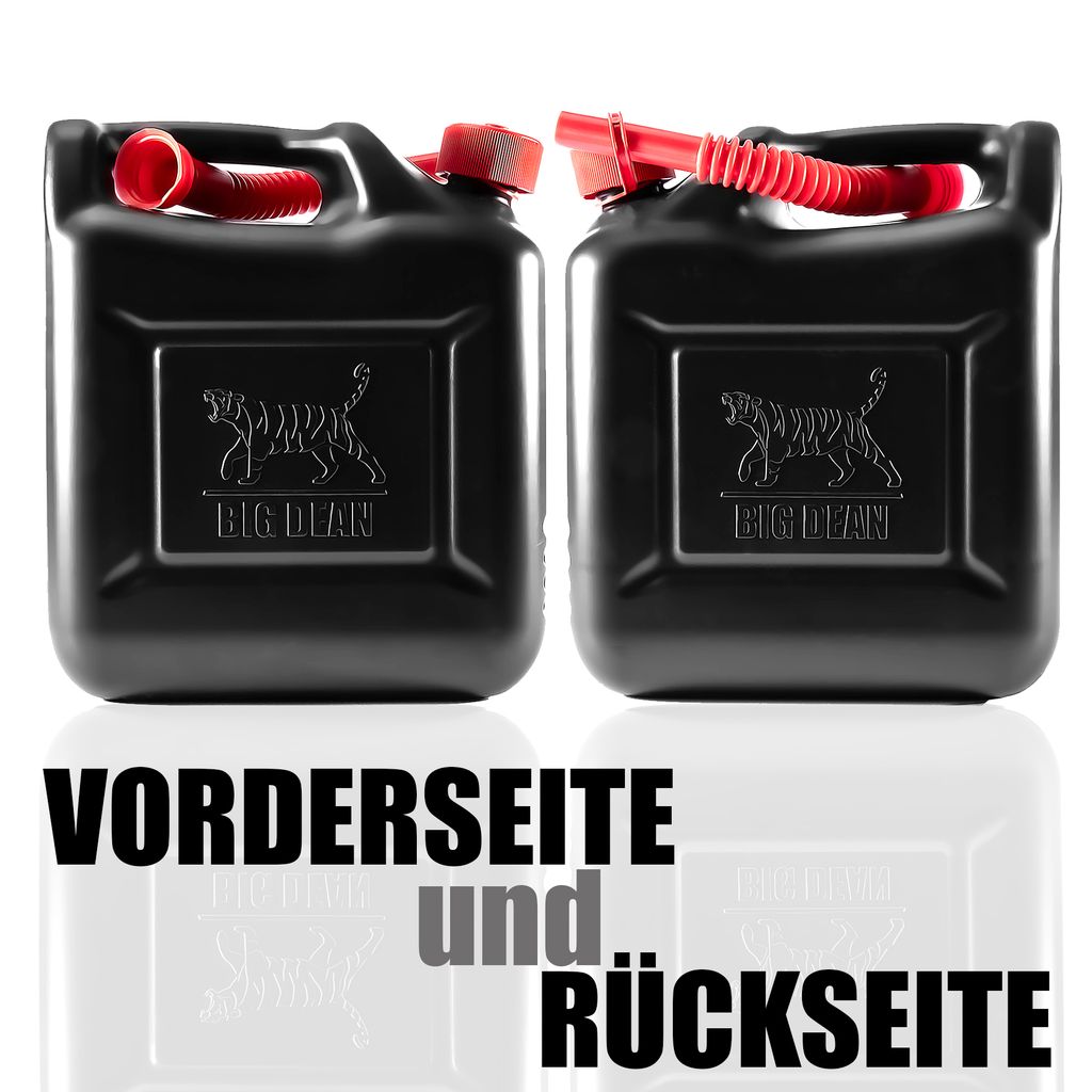BigDean Benzinkanister 10L 3er Set - UN-zugelassen Mit Flexiblem Auslauf Made In Germany