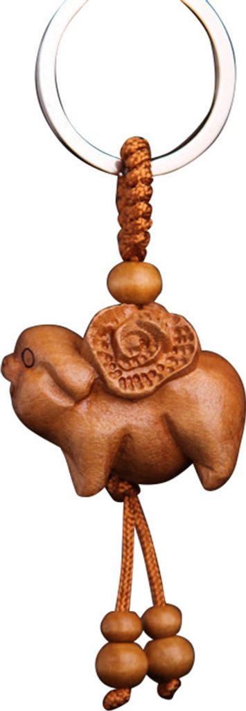 Chinesisches Sternzeichen, geschnitzter Holzanhänger, Schlüsselanhänger, Schlüsselanhänger, Tasche, Hängedekoration, Geschenk-Schwein