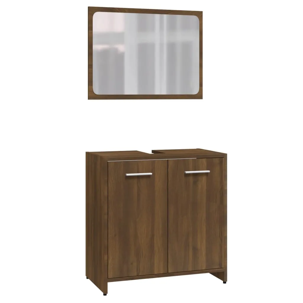 Set Bagno vidaXL Rovere Marrone: Praticità e Stile per la tua Casa - 3