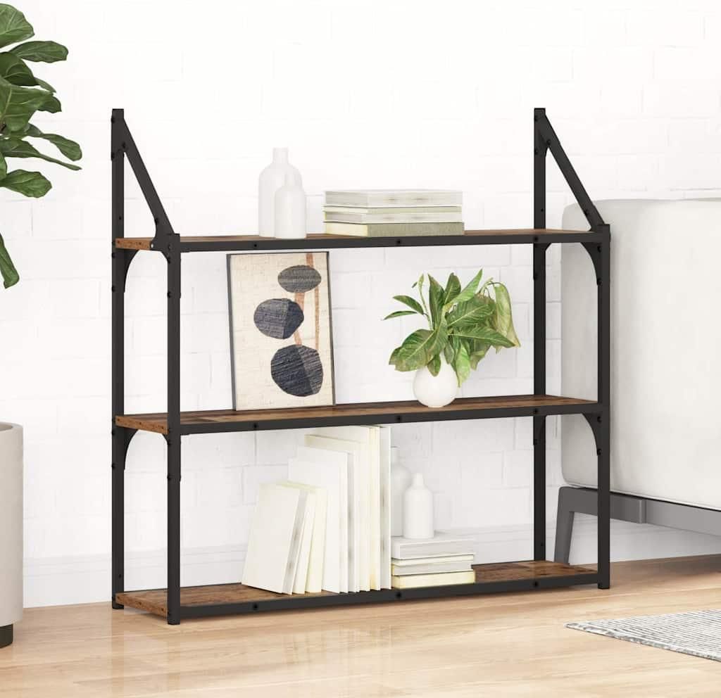 "Schlussverkauf" Wohnzimmer Wandregal/Hängeregal - Schwebende Regale - mit Regal Altholz 80x21x78,5 cm Holzwerkstoff C14880