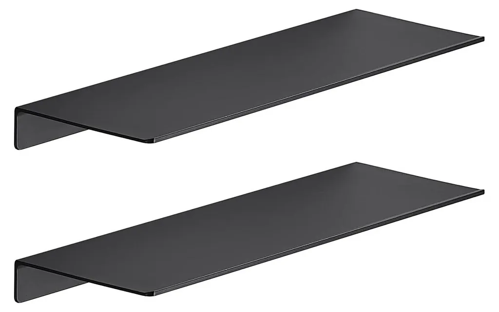 Organisation de salle de bain : 2 étagères murales noires 30,5 cm solides