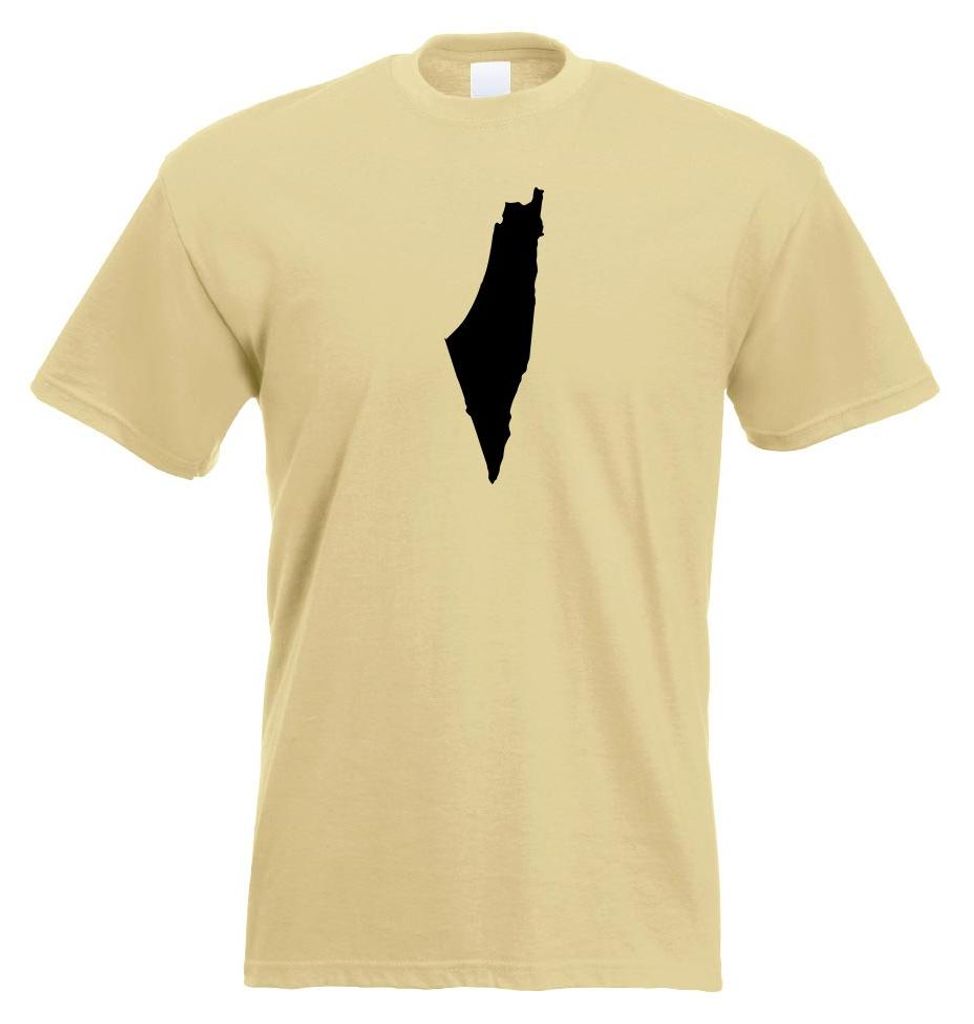 Kiwistar - T-Shirt - Khaki - Palästina Umriss Kontur Herren Funshirt Bedruckt Design Sprüche Spruch Motive - mit Motiv Bedruckt - Funshirt Design...