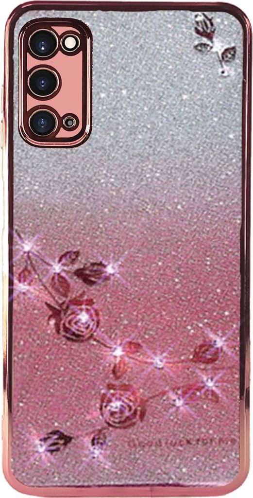 GLITZER STRASS ROSE TPU HÜLLE Silikon Case Cover Handyhülle Produktbild 