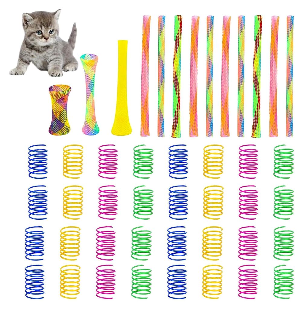 42 Stück Katzenspielzeug Spirale für Katzen zum Schlagen, Beißen und Jagen