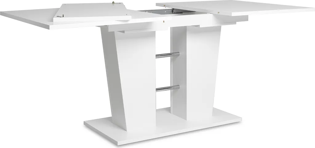 Table rectangulaire Bomuli blanche 180 cm bois robuste et épuré