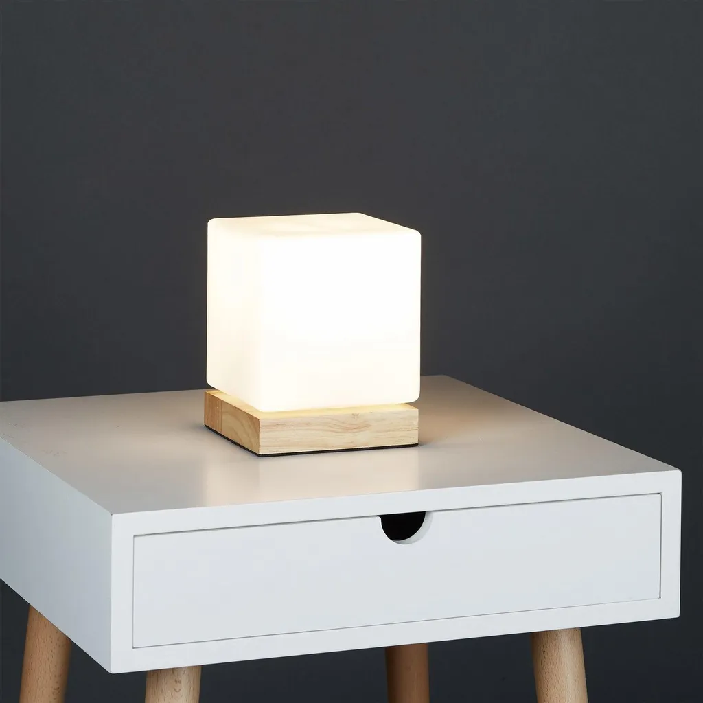 Lampe de table en forme de cube - Luminaire LED design géométrique chic