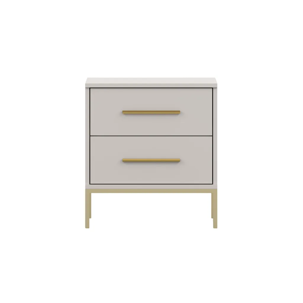 Table de nuit pour chambre moderne - Commode 50 cm Cachemire 2 tiroirs