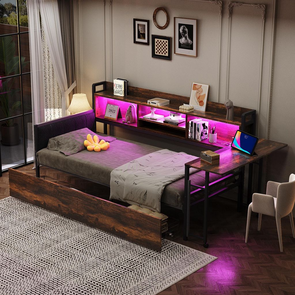 Flieks divano letto in metallo 90x200cm con 2 cassetti, Immagine del prodotto 