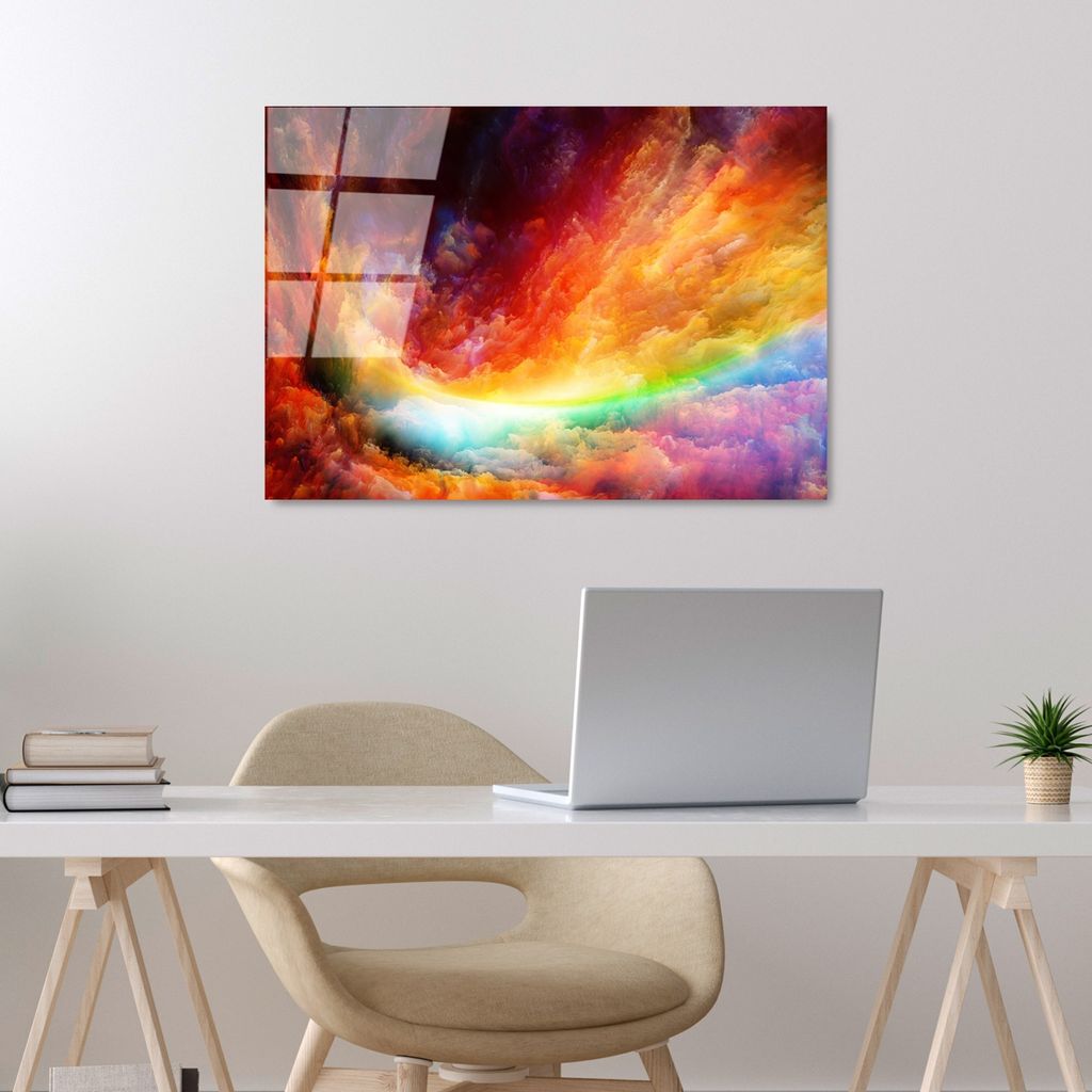 Wallity, UV-432 50 x 70, Dekorative Malerei aus gehärtetem Glas, 100 % gehärtetes Glas, Mehrfarbig, 50 x 70 cm