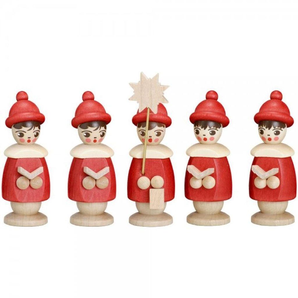 Miniaturfiguren 5 Kurrendefiguren rot Höhe 6,2cm NEU