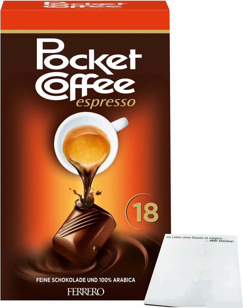 Ferrero Pocket Coffee Espresso (225g Packung) + usy Block