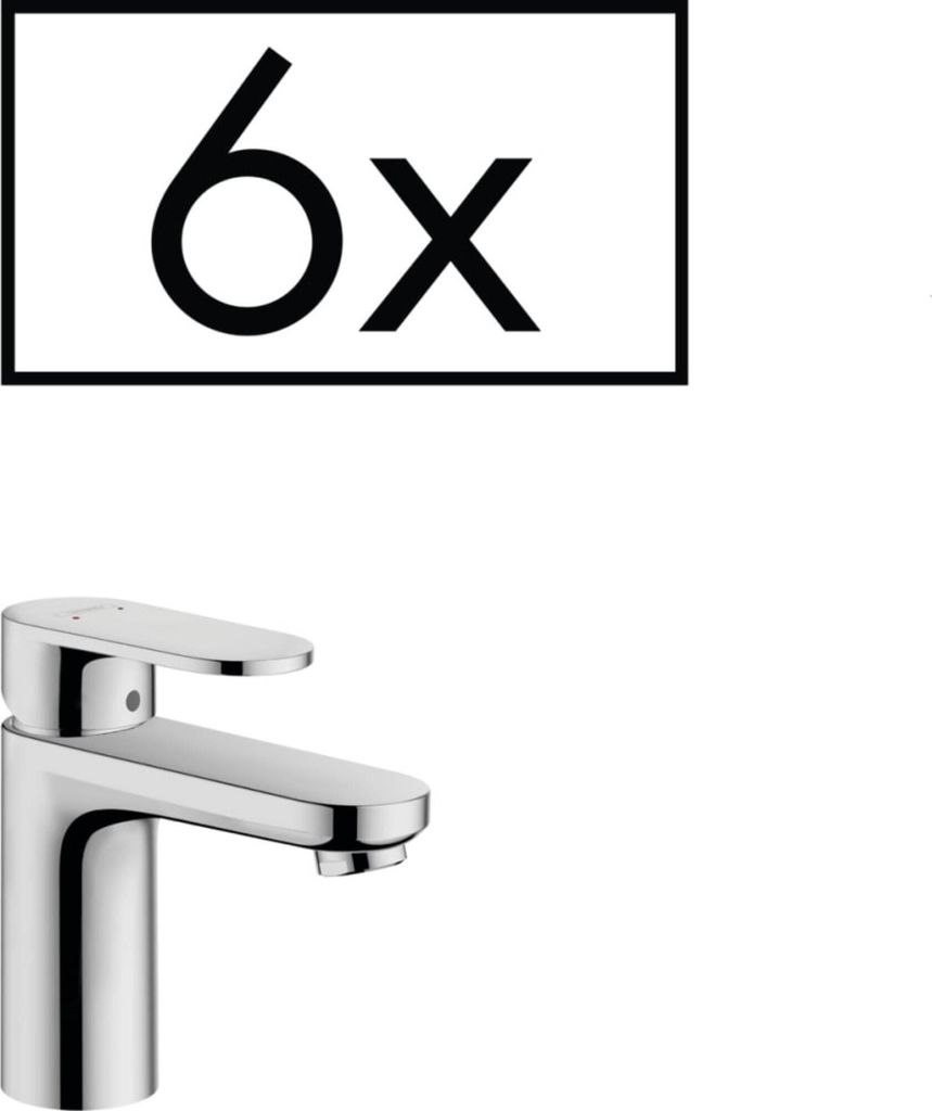 Hansgrohe Vernis wastafelkraan 89 met waste doos 6 stuks chroom
