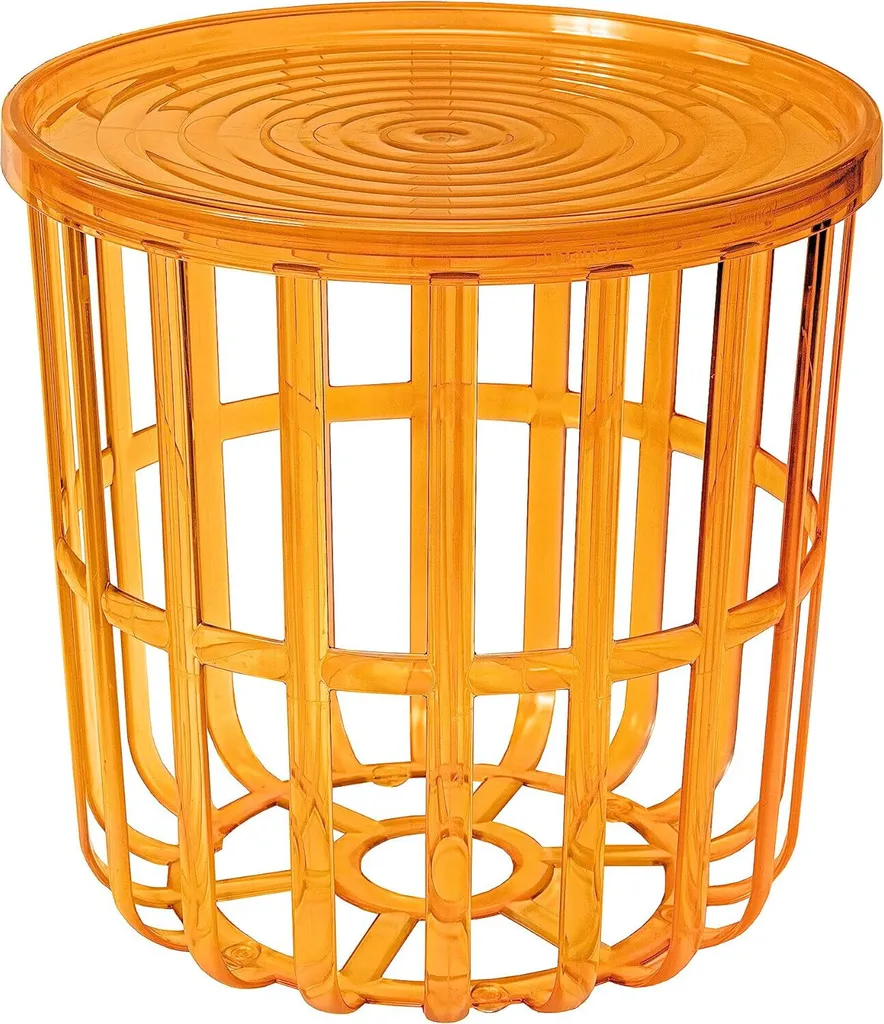 Table ronde Branq Zen 1850 couleur miel et son panier de rangement malin